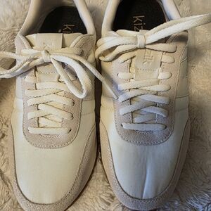 Women's Cream Lace-Up Sneakers